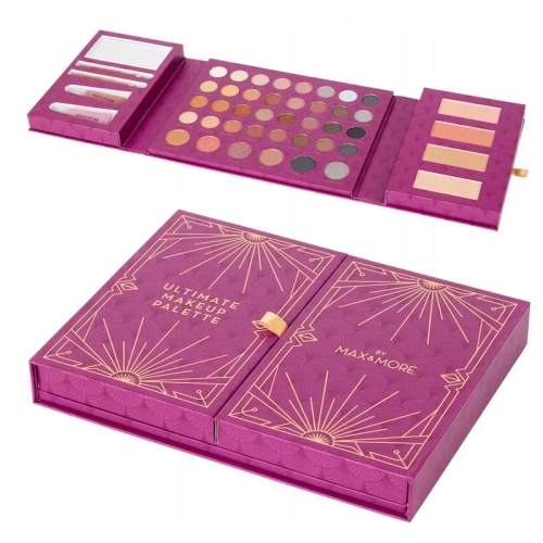 Paleta do makijażu Max&More cienie róże brązy błyszczyki kredki lusterko 85