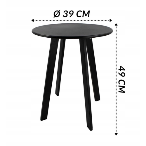 STOLIK KAWOWY OKRĄGŁY METALOWY SKŁADANY LOFT 40 x 49cm Kolor jasny zielony