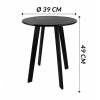 STOLIK KAWOWY OKRĄGŁY METALOWY SKŁADANY LOFT 40 x 49cm Kolor Czarny