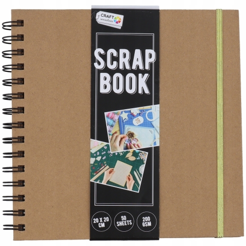 ALBUM DO SCRAPPINGU SCRAPBOOKING ozdobny BRĄZOWY 20 x 20 cm 50 kart 200 GSM