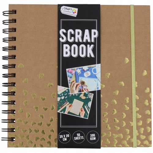 ALBUM DO SCRAPPINGU SCRAPBOOKING ozdobny czarny 20 x 20 cm 50 kart 200 GSM