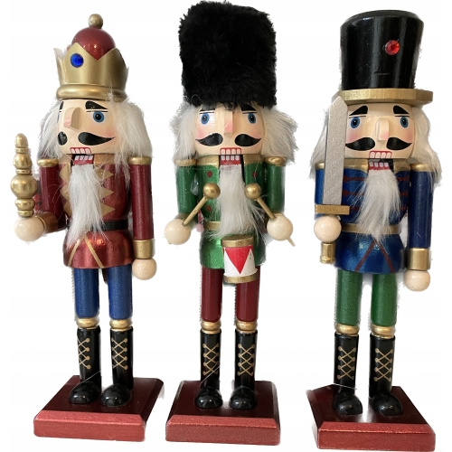 Dziadek do orzechów figurka drewniana świąteczna Kolekcja 25 cm KRÓL Berło
