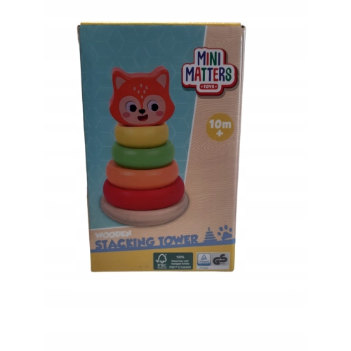 UKŁADANKA EDUKACYJNA PIRAMIDKA WIEŻA SORTER KLOCKI MINI MATTERS ZESTAW 6 EL