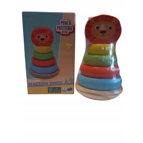 UKŁADANKA EDUKACYJNA PIRAMIDKA WIEŻA SORTER KLOCKI MINI MATTERS ZESTAW 6 EL