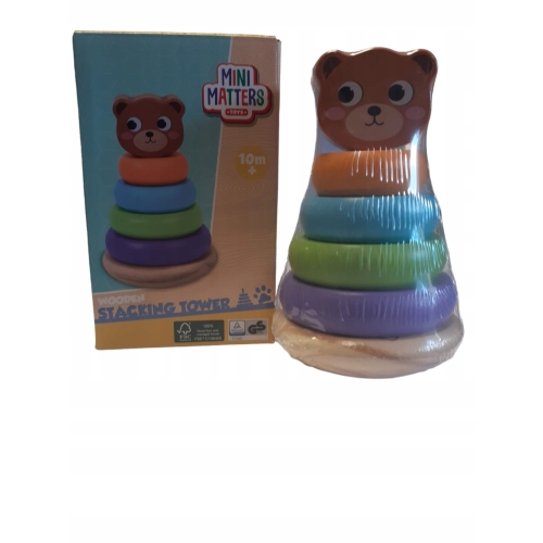 UKŁADANKA EDUKACYJNA PIRAMIDKA WIEŻA SORTER KLOCKI MINI MATTERS ZESTAW 6 EL