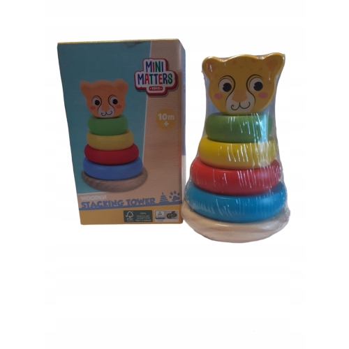 UKŁADANKA EDUKACYJNA PIRAMIDKA WIEŻA SORTER KLOCKI MINI MATTERS ZESTAW 6 EL