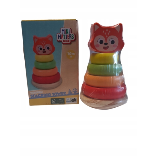 UKŁADANKA EDUKACYJNA PIRAMIDKA WIEŻA SORTER KLOCKI MINI MATTERS ZESTAW 6 EL