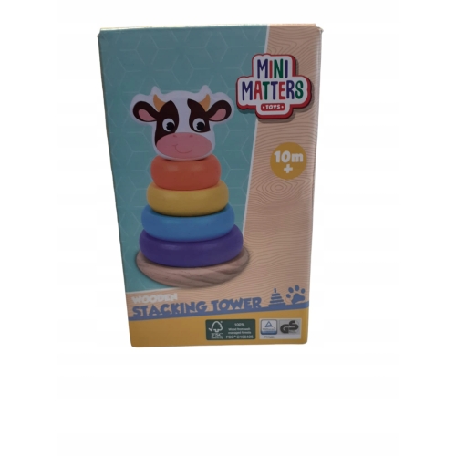 WIEŻA MINI MATTERS PIRAMIDKA UKŁADANKA EDUKACYJNA SORTER KLOCKI ZESTAW 6 EL