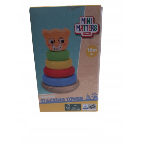 WIEŻA MINI MATTERS PIRAMIDKA UKŁADANKA EDUKACYJNA SORTER KLOCKI ZESTAW 6 EL