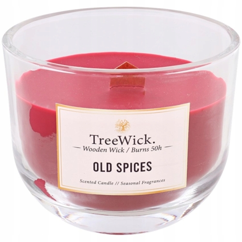 Świeca z drewnianym knotem i podstawą Vanilla TreeWick 50h PALENIA 370 gram