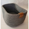 Koszyk do przechowywania bawełniany pleciony szary styl boho 22 x 16 x 11cm