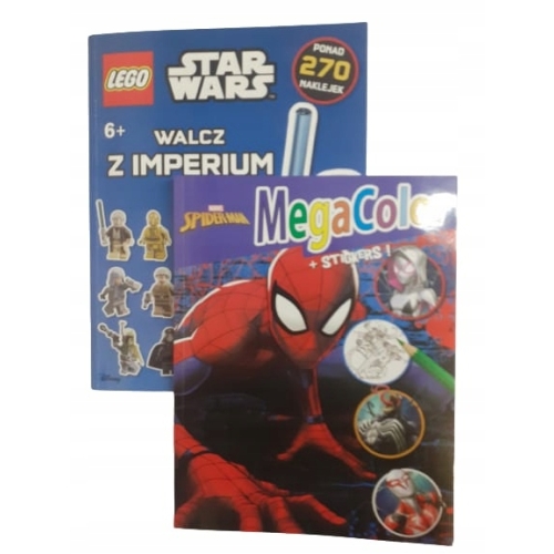 KOLOROWANKA + 295 NAKLEJEK Marvel SPIDER-MAN MegaColor + druga LEGO Gratis