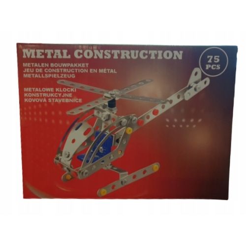 Helikopter METALOWE klocki konstrukcyjne 75 el. do samodzielnego złożenia