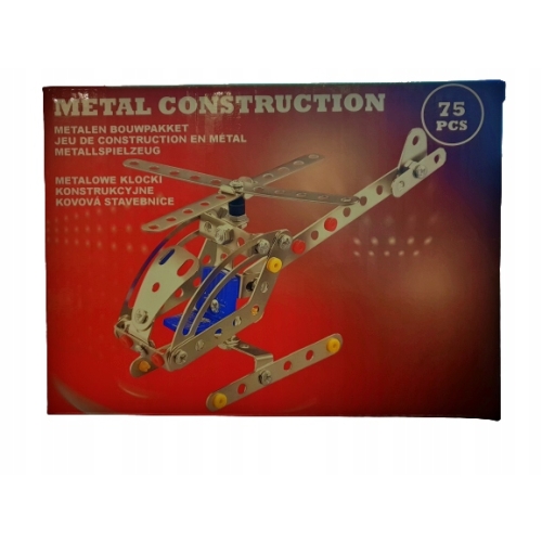 Helikopter METALOWE klocki konstrukcyjne 75 el. do samodzielnego złożenia