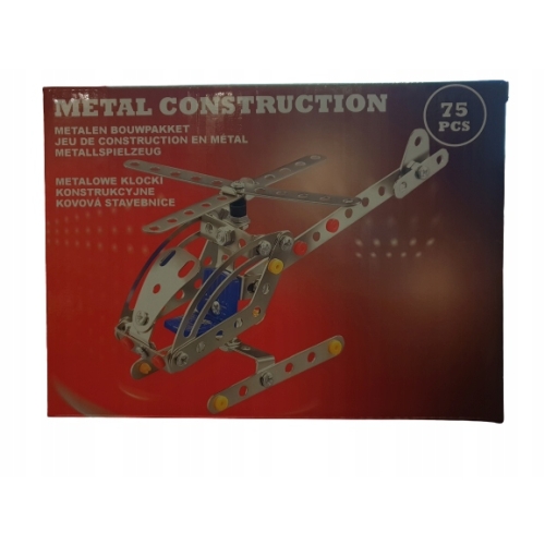 Helikopter METALOWE klocki konstrukcyjne 75 el. do samodzielnego złożenia