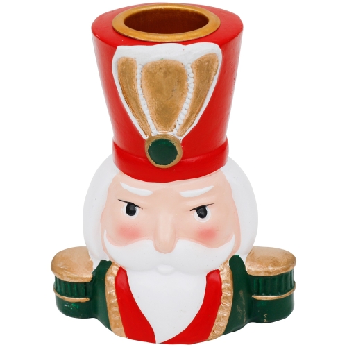 ŚWIECZNIK DZIADEK DO ORZECHÓW OZDOBA ŚWIĄTECZNA CERAMICZNA KOLOR NIEBIESKI