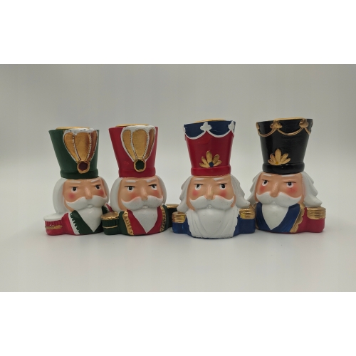 ŚWIECZNIK DZIADEK DO ORZECHÓW OZDOBA ŚWIĄTECZNA CERAMICZNA KOLOR NIEBIESKI