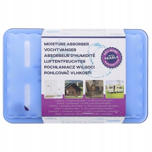 Pochłaniacz wilgoci Limpro z dwoma wkładami 900g ABSORBUJĄCE WILGOĆ PEREŁKI