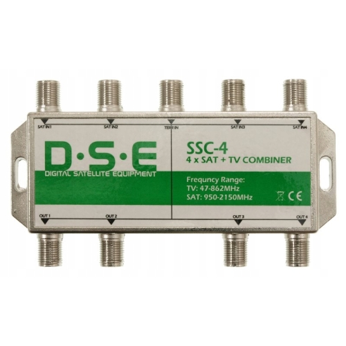 Sumator DSE SSC-4 TV Combiner 4 X SAT + złącze TV - Multiswitch 5 / 4