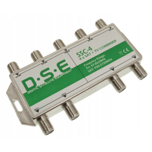 Sumator DSE SSC-4 TV Combiner 4 X SAT + złącze TV - Multiswitch 5 / 4