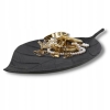 PATERA CZARNA METALOWA DUŻA 30 CM X 15 CM loft LIŚĆ DEKORACYJNY ALUMINIUM