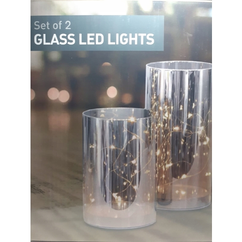 Tuby led szklane z oświetleniem dekoracyjne NA ŚWIĄTECZNY PREZENT SREBRNE