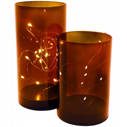 Tuby led szklane z oświetleniem dekoracyjne NA ŚWIĄTECZNY PREZENT SREBRNE