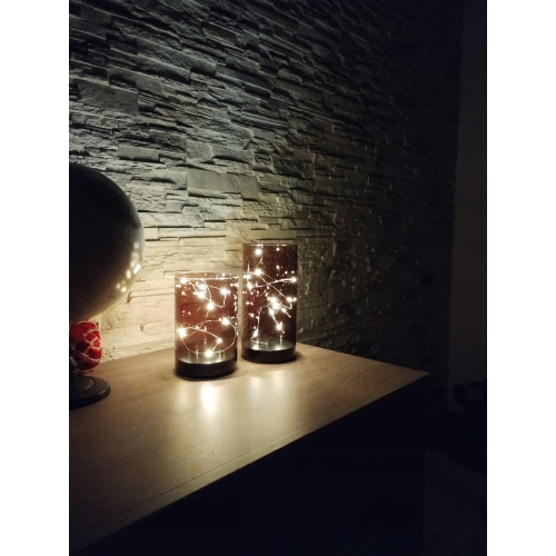 Tuby led szklane z oświetleniem dekoracyjne NA ŚWIĄTECZNY PREZENT SREBRNE