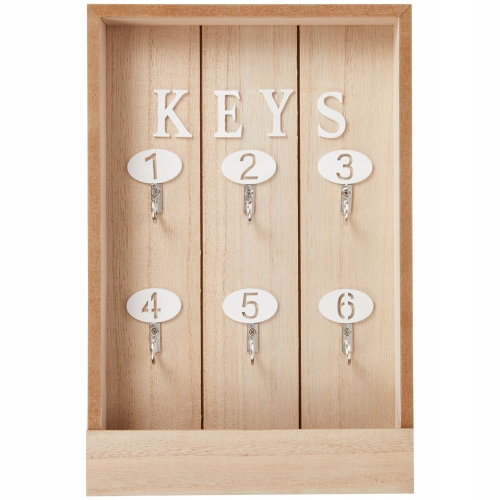 SZAFKA NA KLUCZE OTWARTA 6 HACZYKÓW NATURAL HOME IDEALNA DO TWOJEGO DOMU
