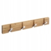 Wieszak ścienny COAT RACK NATURALNE DREWNO BAMBUSOWE 4 HACZYKI ALUMINIOWE J