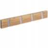 Wieszak ścienny COAT RACK NATURALNE DREWNO BAMBUSOWE 4 HACZYKI ALUMINIOWE J