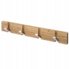 Wieszak ścienny COAT RACK NATURALNE DREWNO BAMBUSOWE 4 HACZYKI ALUMINIOWE J