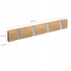 Wieszak ścienny COAT RACK NATURALNE DREWNO BAMBUSOWE 4 HACZYKI ALUMINIOWE J