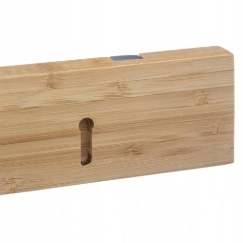 Wieszak ścienny COAT RACK NATURALNE DREWNO BAMBUSOWE 4 HACZYKI ALUMINIOWE J