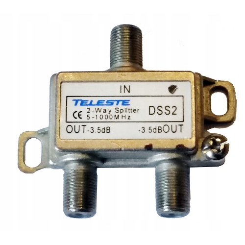 Rozgałęźnik 2-drożny Teleste DSS2 Splitter 2 Way -3,5dB TELESTE 5-1000 Mhz
