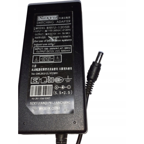 ZASILACZ MODEL 1205b 12v5a DEKODERY SPRZĘT RTV AGD JAKOŚĆ MOCNY uniwersalny
