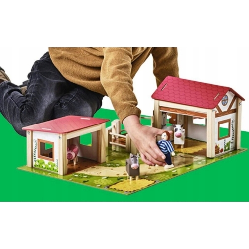 Farma Z figurkami do zabawy Drewniana Mini Matters NA PREZENT ŚWIĄTECZNY