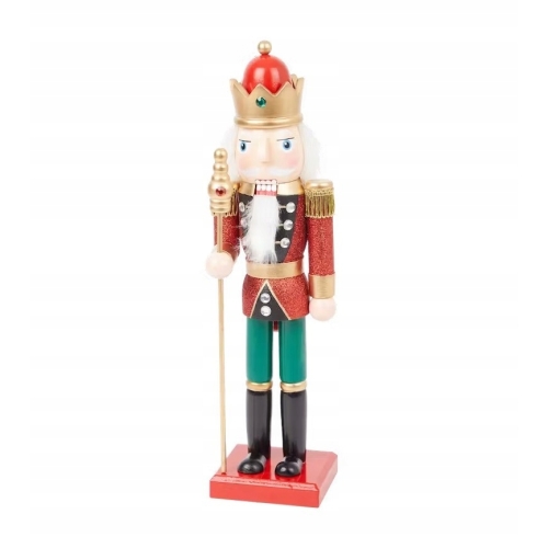 Dziadek do orzechów figurka drewniana świąteczna 35,5 cm Król Czerwony 536