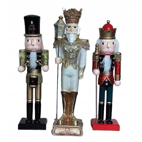 Dziadek do orzechów figurka drewniana świąteczna 35,5 cm Żołnierz Zielony