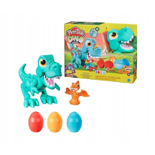 Play-Doh Ciastolina Przeżuwający Dinozaur z trzema jajeczkami ciastoliny