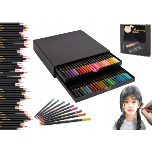 Kredki kolorowe ołówkowe firma Craft Sensations zestaw 46 szt.box nr. 37-82