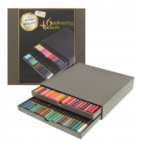Kredki kolorowe ołówkowe firma Craft Sensations zestaw 46 szt.box nr. 37-82