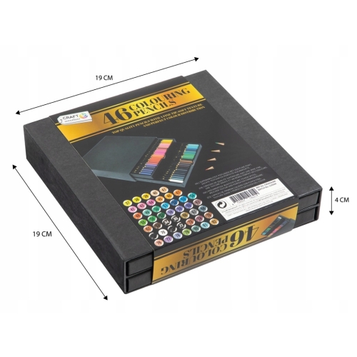 Kredki kolorowe ołówkowe firma Craft Sensations zestaw 46 szt.box nr. 37-82