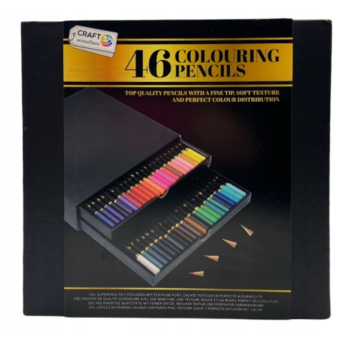 Kredki kolorowe ołówkowe firma Craft Sensations zestaw 46 szt.box nr. 37-82