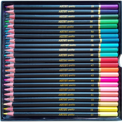 Kredki kolorowe ołówkowe 46 szt.box firma Craft Sensations zestaw nr. 37-82