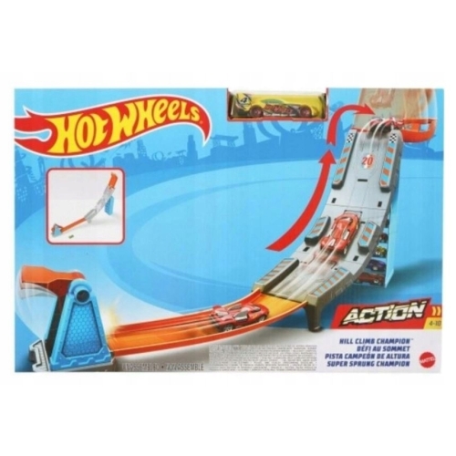 Tor samochodowy Hot Wheels Wyścig pod Górę ZÓŁTY SAMOCHODZIK GBF83 4+
