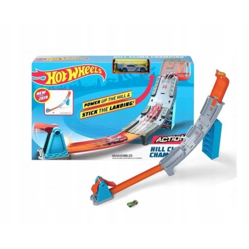 Tor samochodowy Hot Wheels Wyścig pod Górę ZÓŁTY SAMOCHODZIK GBF83 4+