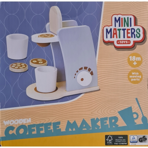 Drewniany ekspres do kawy COFFEE z ruchomymi elementami Mini Matters 18+