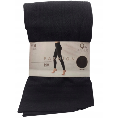 LEGGINSY TERMOAKTYWNE DLA PAŃ CIEPŁE ROZCIĄGLIWE Z MODNYM WZOREM ROZMIAR XL