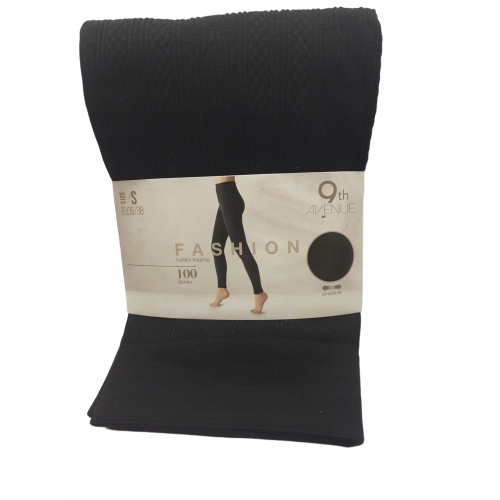 LEGGINSY TERMOAKTYWNE DLA PAŃ CIEPŁE ROZCIĄGLIWE Z MODNYM WZOREM ROZMIAR S